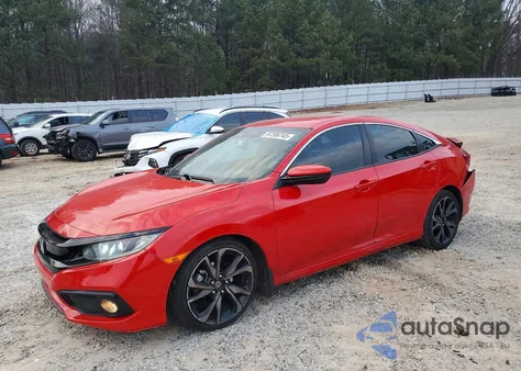 2019 Honda Civic Sport z USA, uszkodzony, nr VIN 2HGFC2F82KH512224
